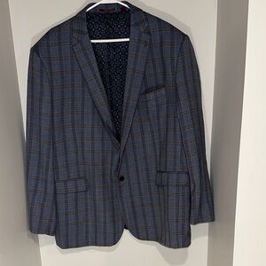 Johnston & Murphy Navy Checkered Blazer. Size 3XL.